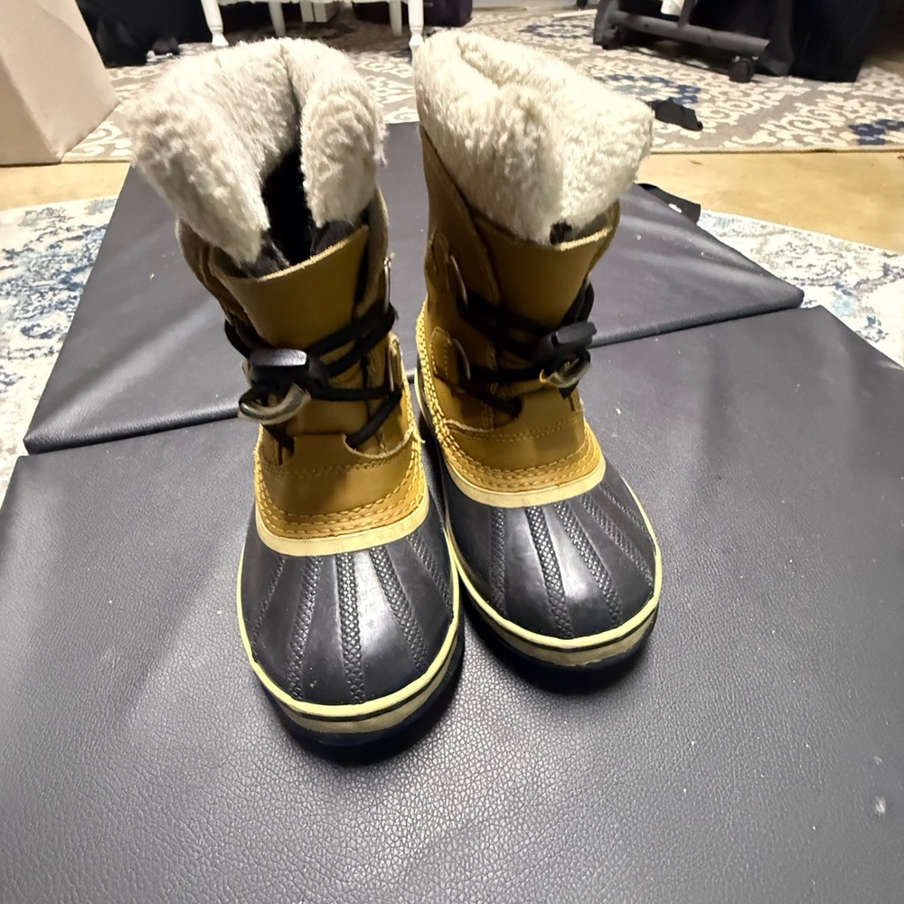 Black and Yellow Durable Rubber Sole Boots